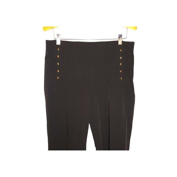 Larry Levine Sz 12 Dress Black Pants Women Faux Brass Sequins in Two Rows Front - Picture 1 of 16